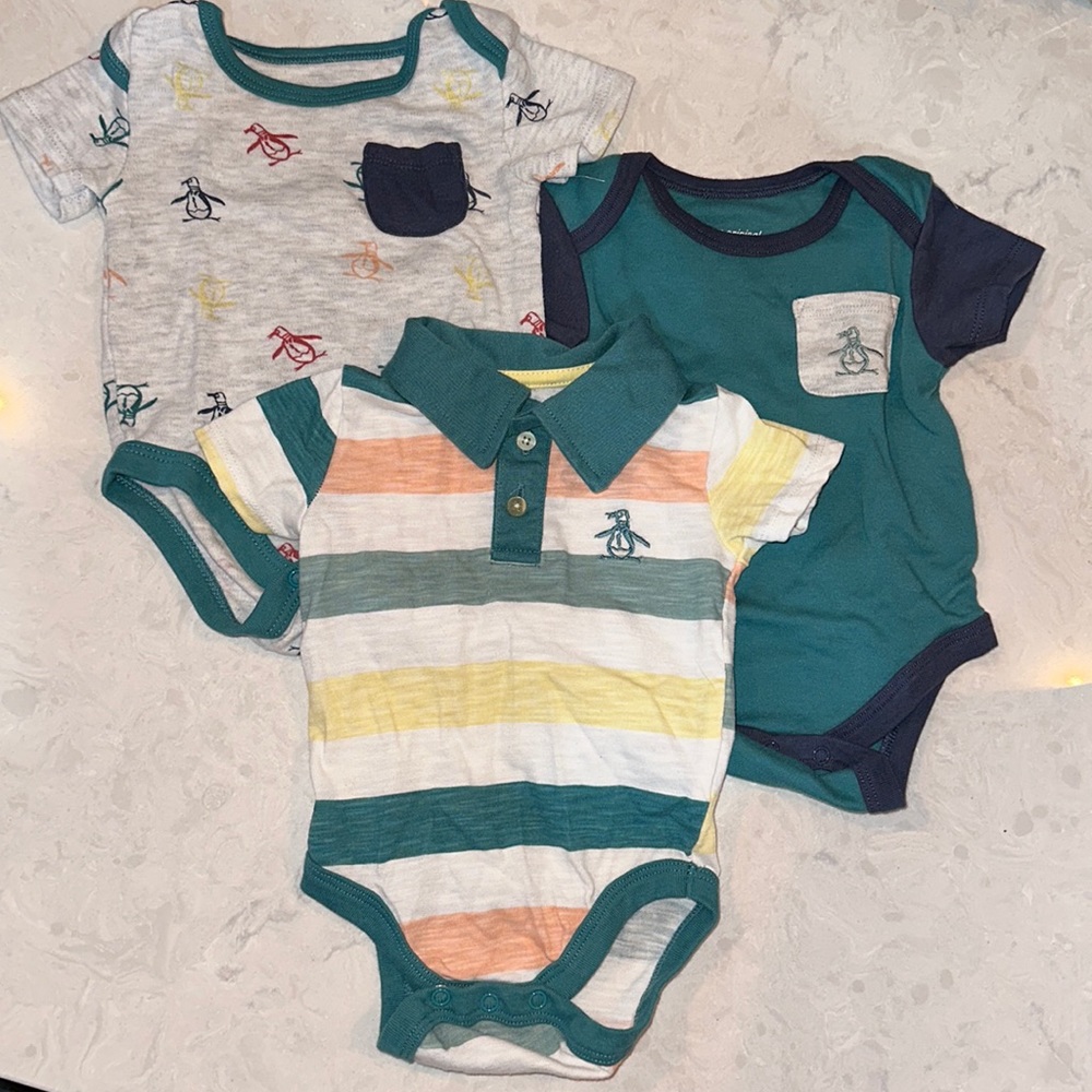 Original Penguin (3) Onesies 3-6 months